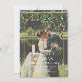 Elegante Hochzeit Einladung mit Goldbogen (Vorderseite)