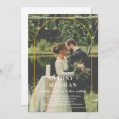 Elegante Hochzeit Einladung mit Goldbogen (Vorne/Hinten)