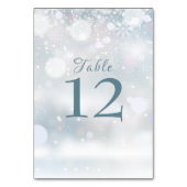 Elegante Hochzeit First Snowflakes Tischnummer (Rückseite)
