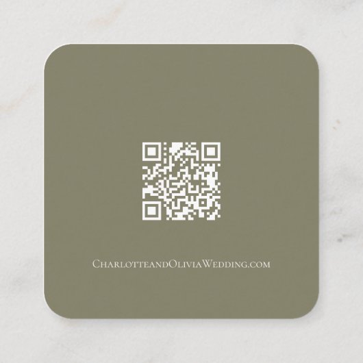 Elegante Hochzeit florale Mute Green und Peach Begleitkarte (Rückseite)