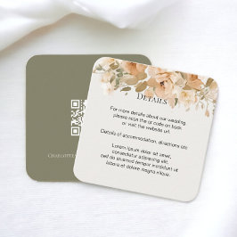 Elegante Hochzeit florale Mute Green und Peach Begleitkarte
