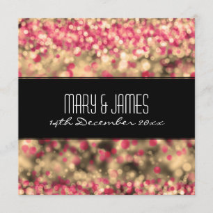 Elegante Hochzeit Fuchsia und Gold funkelnde Licht Einladung