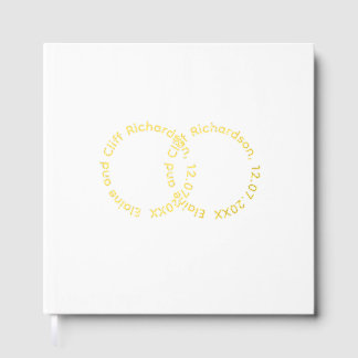 Elegante Hochzeit, Gold geschriebene Namen, Gästebuch