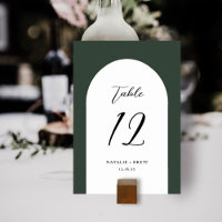 Elegante Hochzeit | Grüne Tischnummer