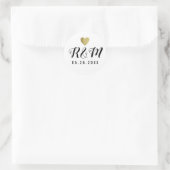 Elegante Hochzeit handgeschriebenes Monogramm schw Runder Aufkleber (Tasche)