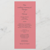 elegante Hochzeit im Aprikosenstil Programm (Rückseite)