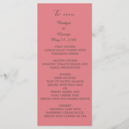 elegante Hochzeit im Aprikosenstil Programm (Vorderseite)