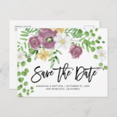 Elegante Hochzeit im Blumengarten Save the Date Postkarte (Vorne/Hinten)