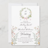 Elegante Hochzeit im Bohemischen Wappen Einladung (Vorderseite)