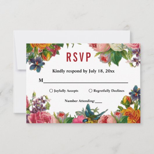 Elegante Hochzeit im Botanischen Garten RSVP Karte (Vorderseite)