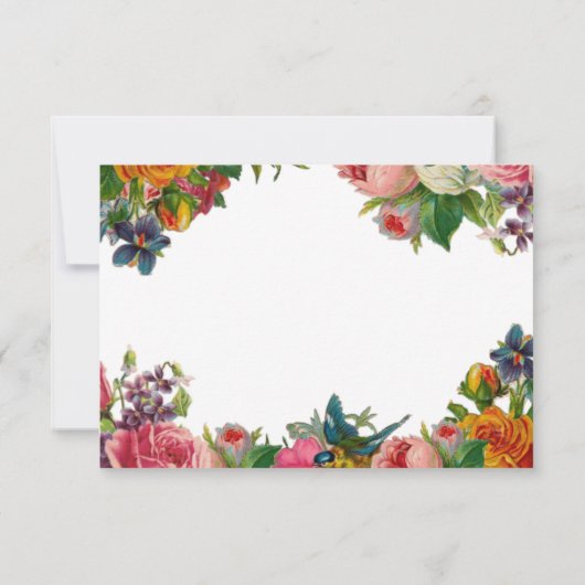 Elegante Hochzeit im Botanischen Garten RSVP Karte (Rückseite)