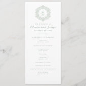 Elegante Hochzeit im Erbsengrün-Stil Programm (Vorderseite)