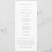 Elegante Hochzeit im Erbsengrün-Stil Programm (Rückseite)