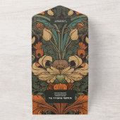 Elegante Hochzeit im floralen Jugendstil All In One Einladung (Außenbereich)