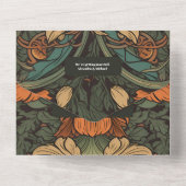 Elegante Hochzeit im floralen Jugendstil All In One Einladung (Rückseite)