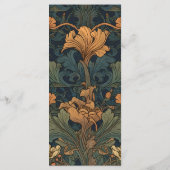 Elegante Hochzeit im floralen Jugendstil Menükarte (Rückseite)