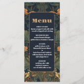 Elegante Hochzeit im floralen Jugendstil Menükarte (Vorderseite)