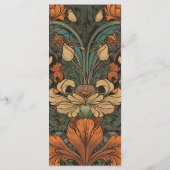 Elegante Hochzeit im floralen Jugendstil Menükarte (Rückseite)