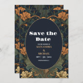 Elegante Hochzeit im floralen Jugendstil Save The Date (Vorne/Hinten)