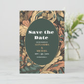 Elegante Hochzeit im floralen Jugendstil Save The Date (Stehend Vorderseite)