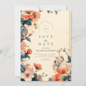 Elegante Hochzeit im floralen Jugendstil Save The Date (Vorderseite)