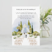 Elegante Hochzeit im Freien - naturlich Inspiriert Einladung (Stehend Vorderseite)