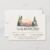 Elegante Hochzeit im Gebirge RSVP Karte (Vorderseite)