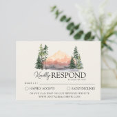 Elegante Hochzeit im Gebirge RSVP Karte (Stehend Vorderseite)