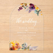 Elegante Hochzeit im Herbst Acryleinladungen (Vorderseite)