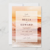 Elegante Hochzeit im Herbst Bohemisch Einladung (Vorderseite)