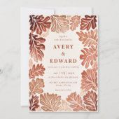 Elegante Hochzeit im Herbst Bohemisch Wasserfarbe Einladung (Vorderseite)