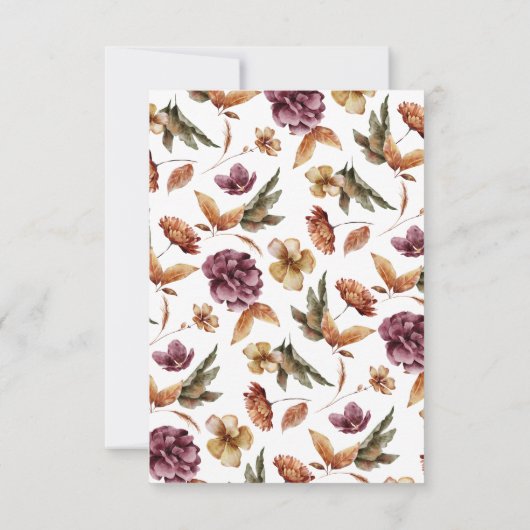 Elegante Hochzeit im Herbst Einladung (Rückseite)