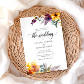 Elegante Hochzeit im Herbst Einladung