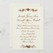 Elegante Hochzeit im Herbst Einladung (Vorne/Hinten)