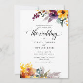 Elegante Hochzeit im Herbst Einladung (Vorderseite)