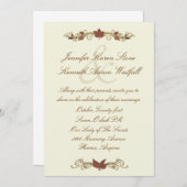 Elegante Hochzeit im Herbst Einladung (Vorne/Hinten)