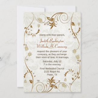 Elegante Hochzeit im Herbst Einladung