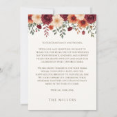 Elegante Hochzeit im Herbst Flat Dankeschön Karte (Rückseite)