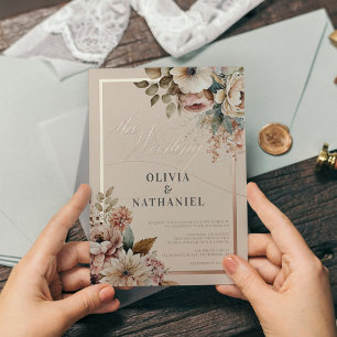 Elegante Hochzeit im Herbst Folieneinladung