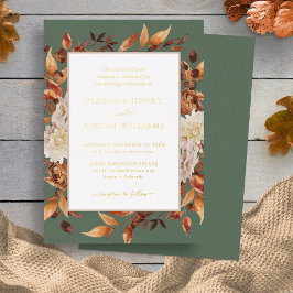 Elegante Hochzeit im Herbst Folieneinladung