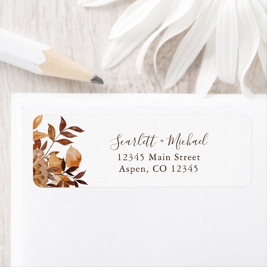 Elegante Hochzeit im Herbst Rücksendeadresse