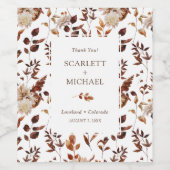 Elegante Hochzeit im Herbst Weinetikett (Einzelnes Label)