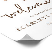 Elegante Hochzeit im Herbst Willkommen Poster (Ecke)