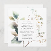 Elegante Hochzeit im Herbst Zwei wird Christlich Einladung (Vorne/Hinten)