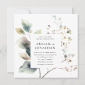 Elegante Hochzeit im Herbst Zwei wird Christlich Einladung (Vorderseite)