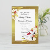 Elegante Hochzeit im japanischen Stil Einladung (Stehend Vorderseite)