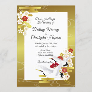 Elegante Hochzeit im japanischen Stil Einladung