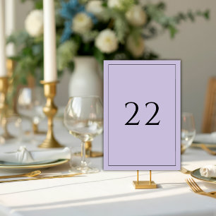 Elegante Hochzeit im minimalistischen Lila-Stil Tischnummer