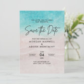 Elegante Hochzeit im tropischen Meer Save The Date (Stehend Vorderseite)