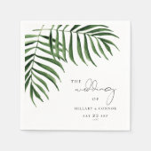 Elegante Hochzeit im tropischen Palmenblatt Serviette (Vorderseite)
